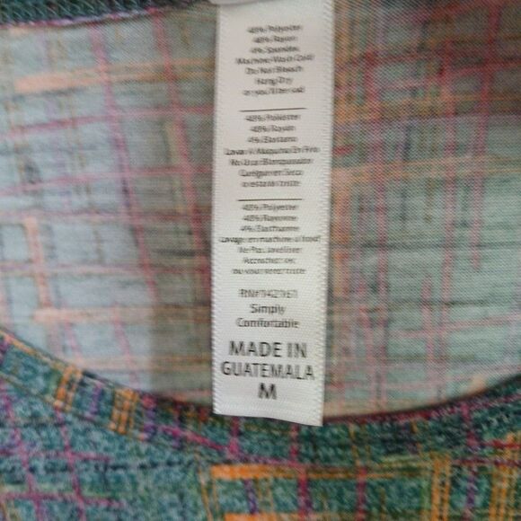 LuLaRoe M Green Purple Orange Geometric High Low Simply Comfortable Tunic Top - Picture 10 of 16